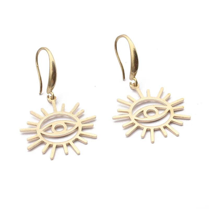 10-20pcs Raw Brass Hollow Sun Charms Eye Charms Pendant For DIY Earrings Necklace Jewelry Findings Making