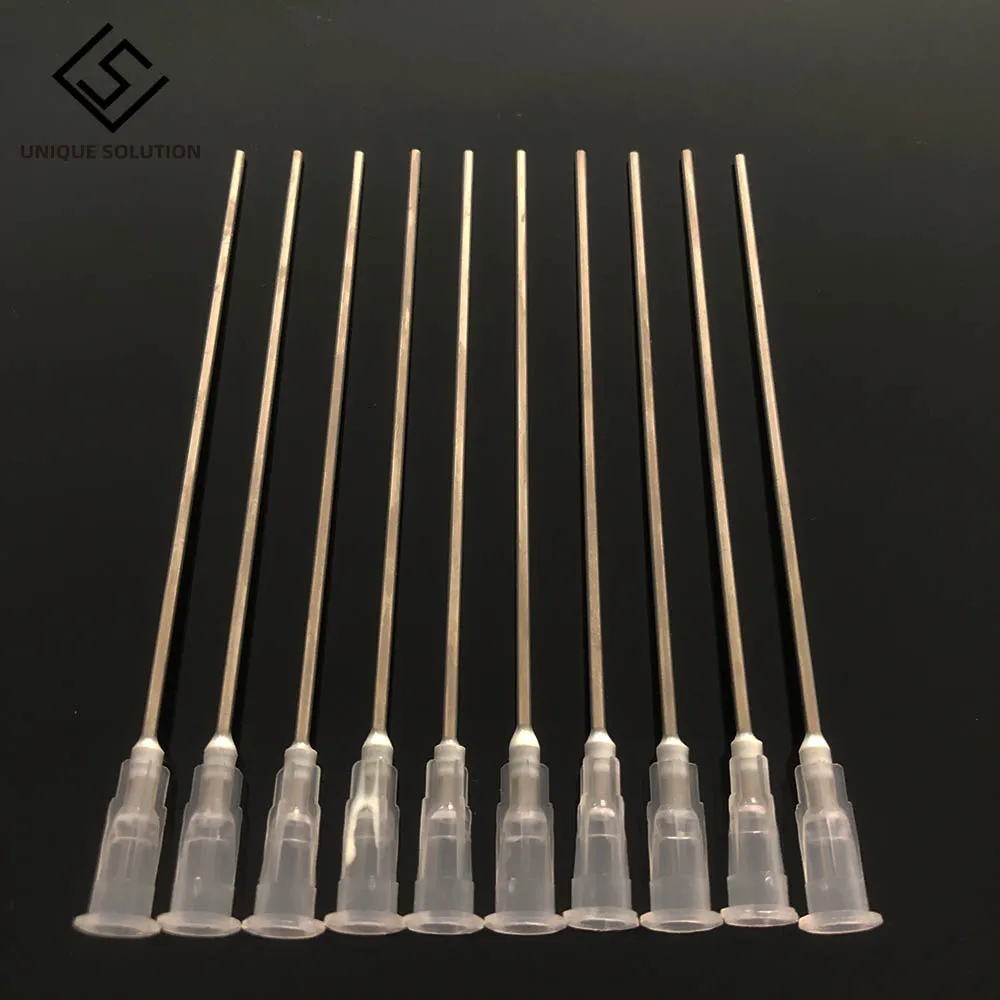 10pcs 100MM White Stainless Steel Blunt Dispensing Needles Glue Syringe Needle Tips For Gluing Filling Ink Oil Welding Flux