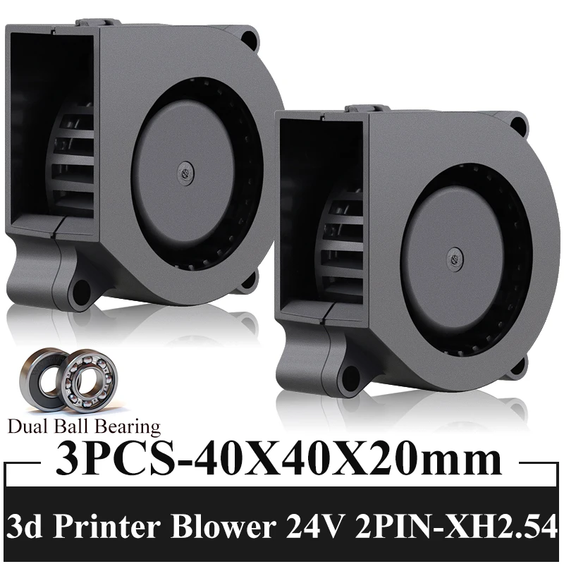 

3 Pieces GDSTIME 40mm For 3D Printer Fan DC 24V 4020 Turbo Blower Dual Ball Bearing 4cm Blower Fan 40mm x 20mm Cooler