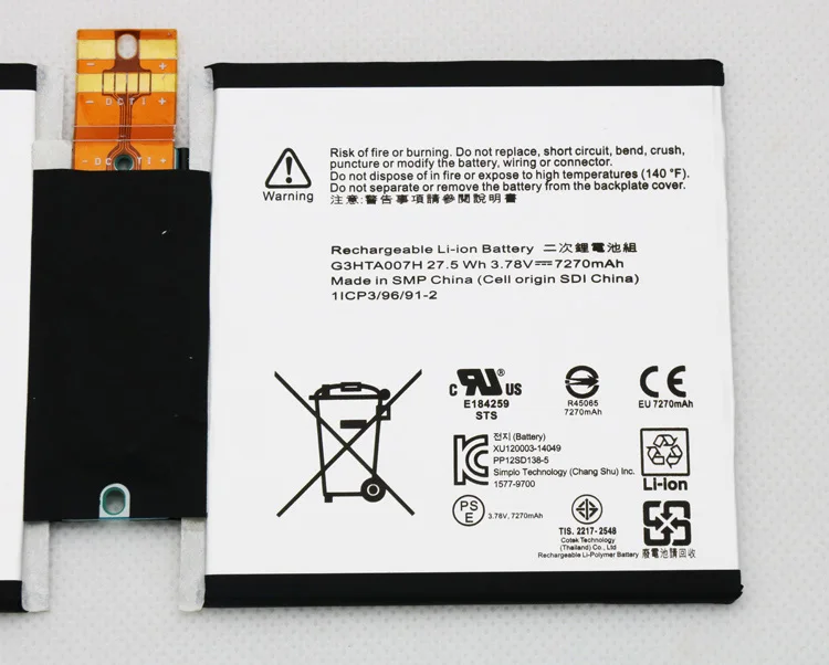 Imagem -05 - Supstone Original Genuíno G3hta003h G3hta004h G3hta007h Bateria para Microsoft Surface 1645 1657 Tablet pc 1icp3 96 912