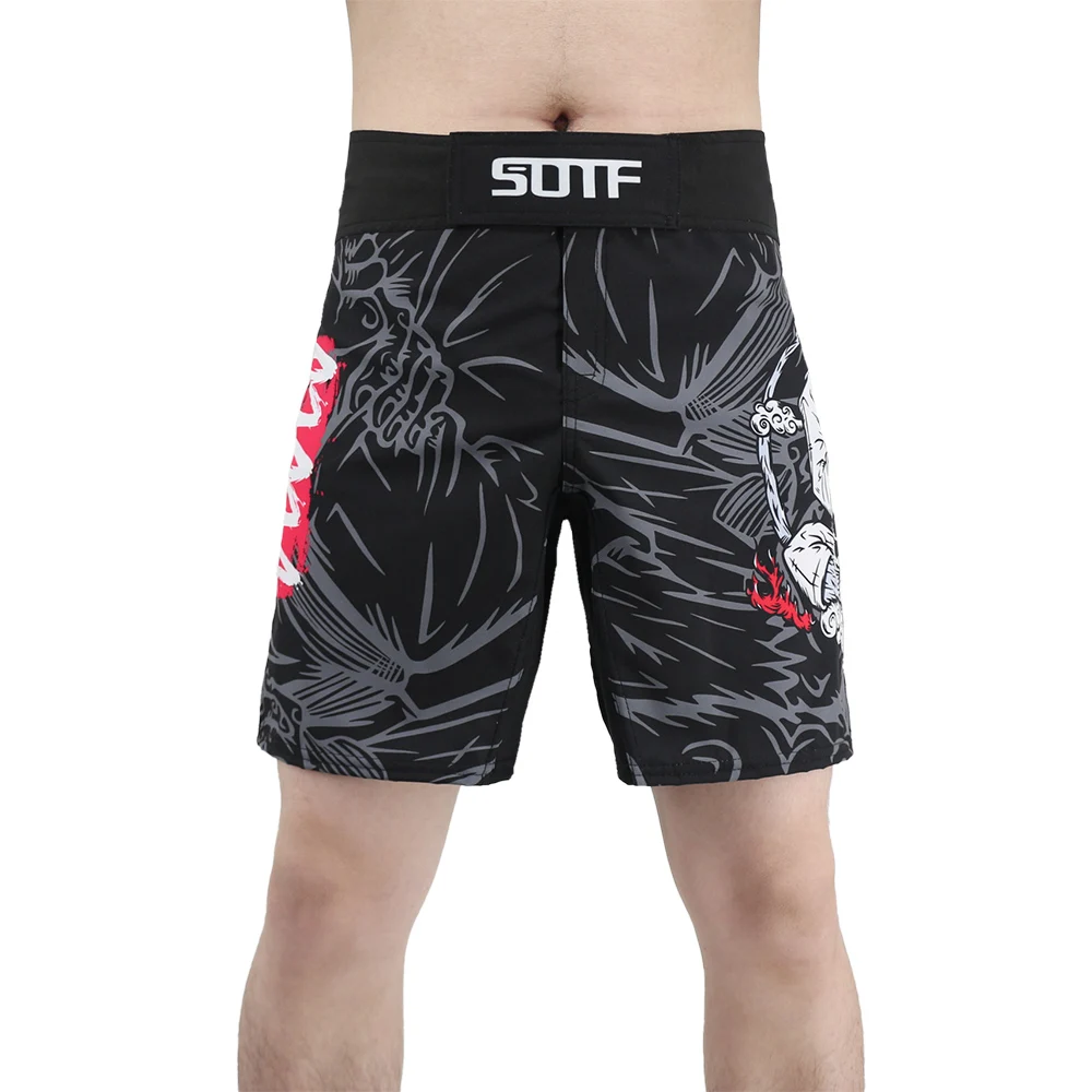 Sotf mma geometria tecnologia cabeça de cobra fitness respirável boxing shorts tigre muay thai mma shorts kickboxing luta calças sanda