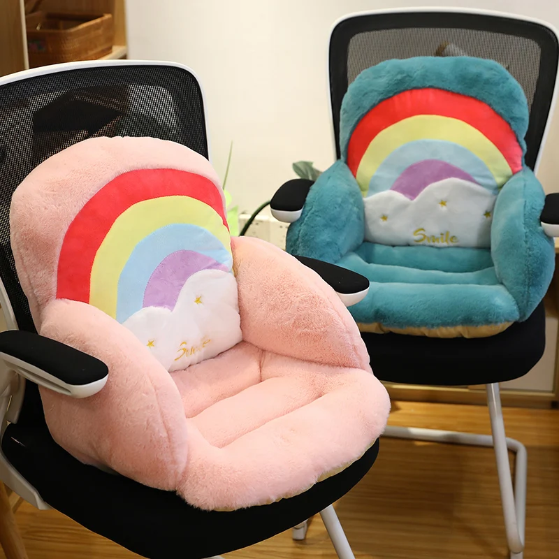 1PC ins NEW Rainbow Pillow Animal Seat Cushion Stuffed Small Plush Sofa Indoor Floor Home Chair Decor Winter Children Gift