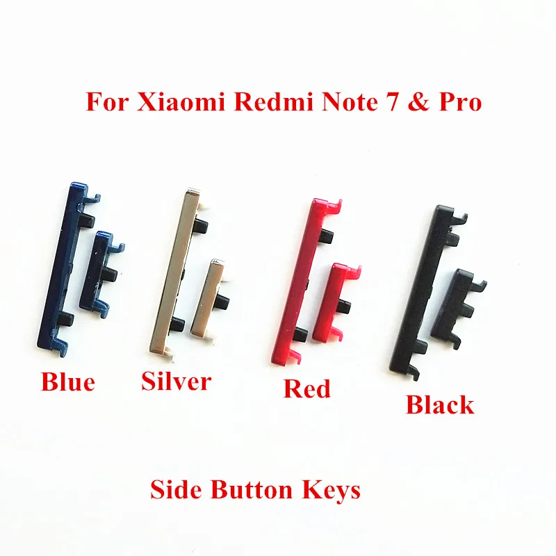 Power & Volume Side Button Keys + Lock Locking Braces Brackets + Power & Volume Flex Cable for Xiaomi Redmi Note 7