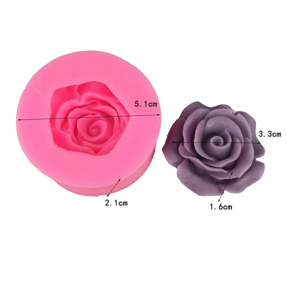 1 Piece 5.1*5.1*2.3cm Random Color Flower Fondant Mold Cake Mold Cake Decoration Liquid Silicone Mold DIY Tools Wax Mould