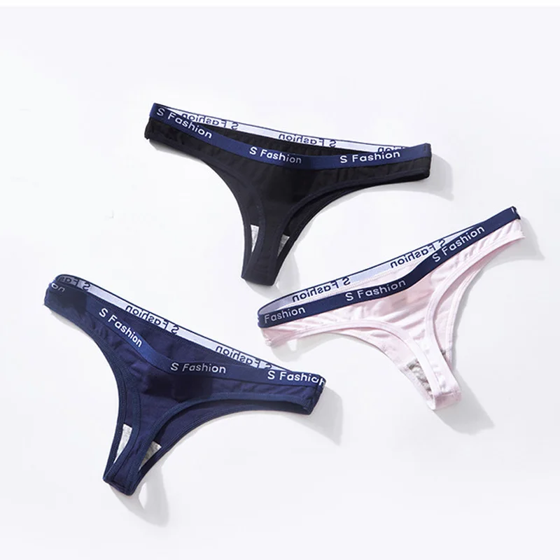 Fashion Women's Cotton G-String Thong Sexy Letter Womens Intimates Femme Seamless Ladies Low-Rise Women Underwear Briefs