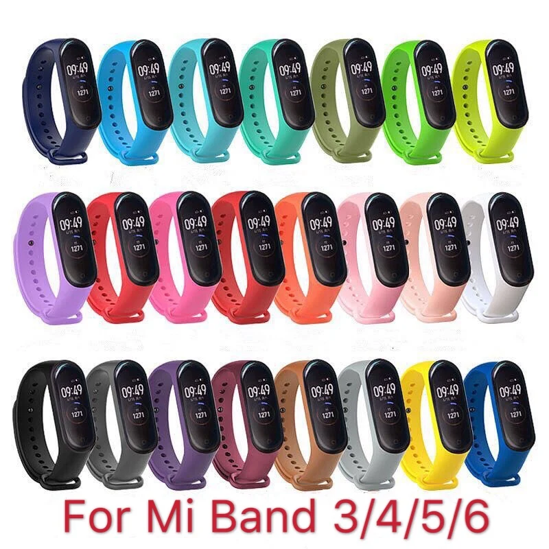 Silicone Strap For XiaoMi Mi Band 4 5 6 3 Sports Bracelet Wristband MiBand 3 4 Soft rubber strap For XiaoMi Mi Band 5 6 Bracelet