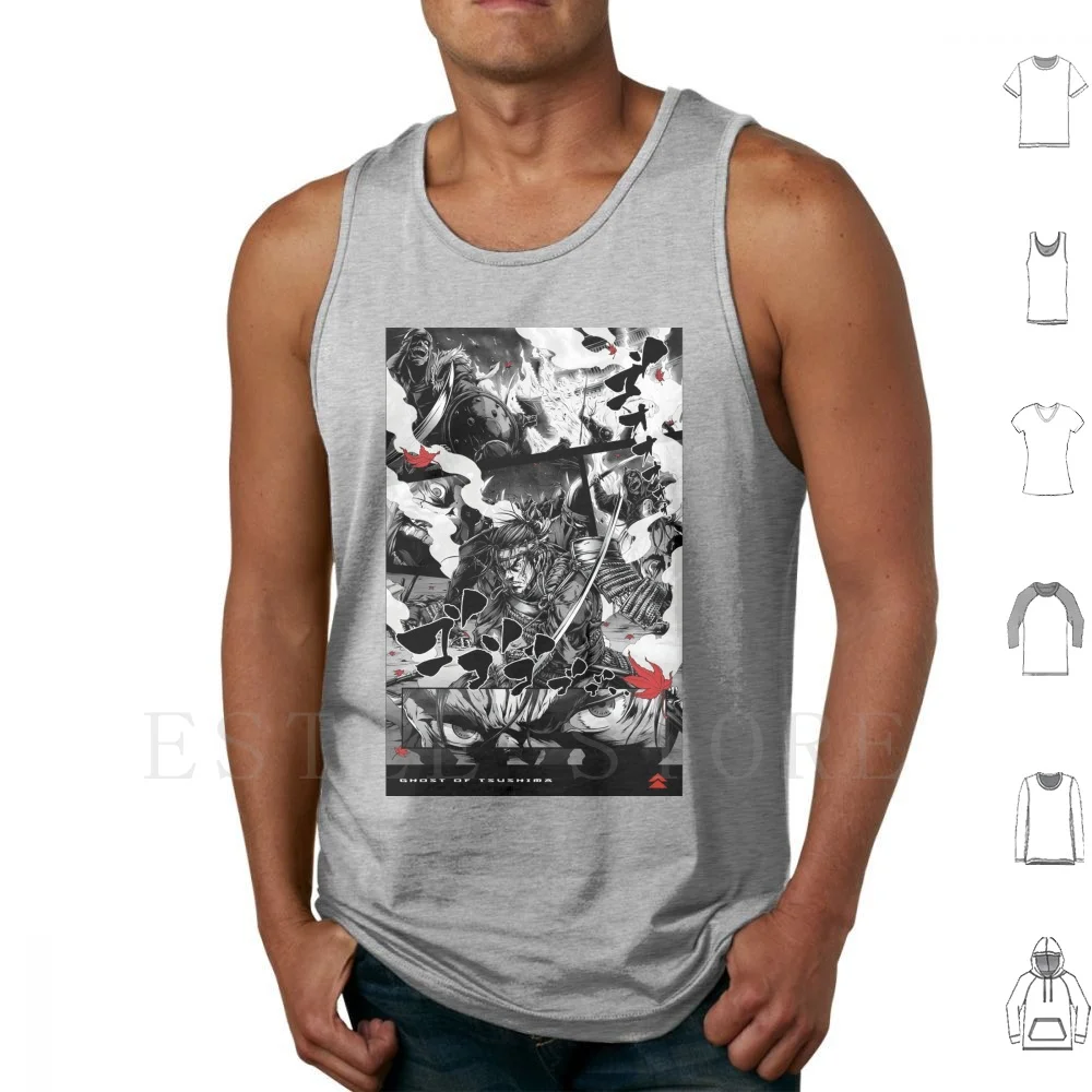 

Ghost Of Tsushima Artwork Tank Tops Vest Sleeveless Ghost Tsushima Ghost Of Tsushima Takashi Okazaki Takashi Okazaki Ps5