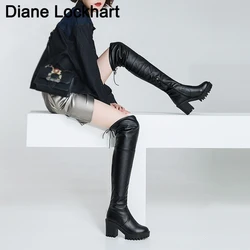 Sexy Slim Over Knee Thigh High Boots Women Autumn Winter Long Boots Shoes Women‘s Platform High Heelst Boots female