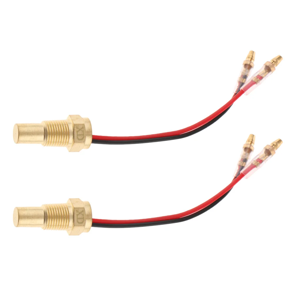 2 Pcs. Universal Water Temperature Gauge 10mm Head Plug 1/8 Thread Sensor Yellow