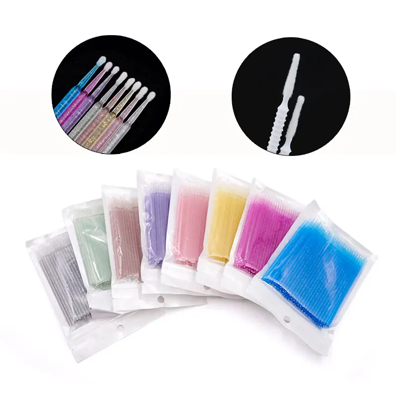 100pcs Disposable Microbrushes Eyelash Extension Removing Cotton Swab Mascara Applicator Grafting Eyelashes Makeup Tools