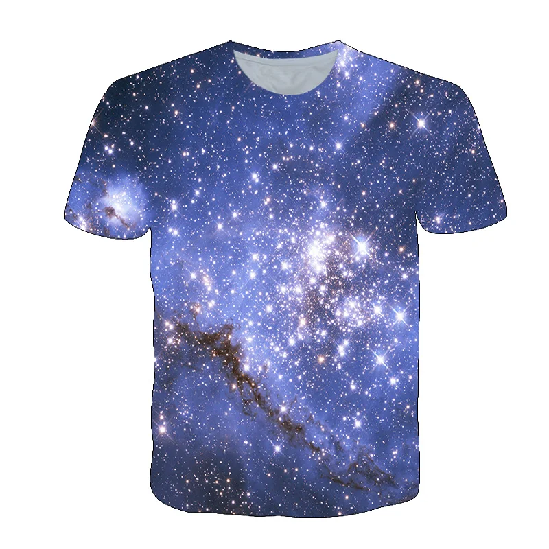 Summer Beautiful Starry Sky Men t-shirt New Interesting Cosmic Nebula graphic t shirts 3D Fashion Breathable Print T-shirt Top