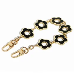 DIY Fashion Decoration Bag Chain Short  20cm, 24cm, 28cm, 32cm  Black Flower Bag Charm for Bags, Clutches, Handbags Accessories