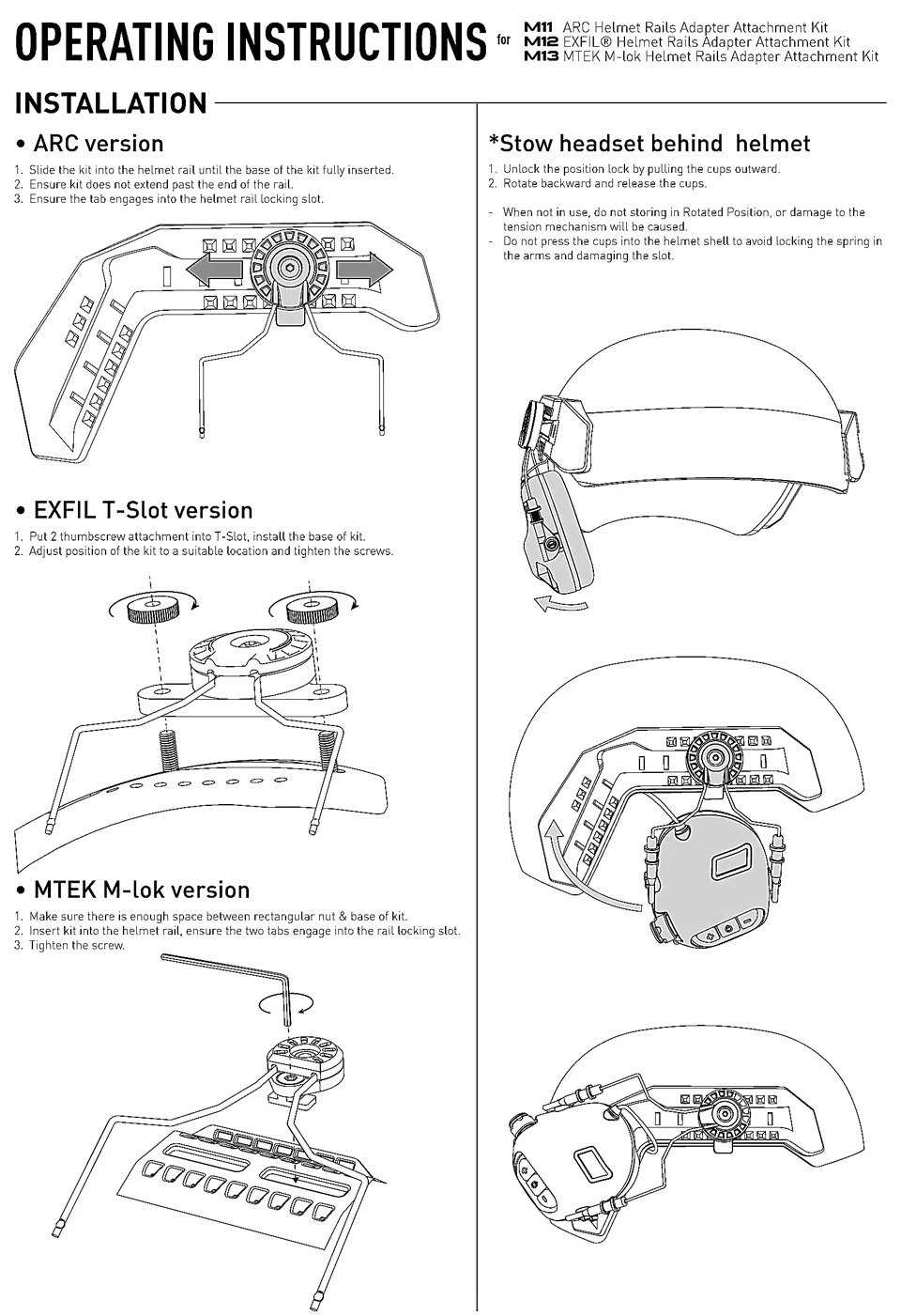 Opsmen earmorヘッドセットM-LOKおよびmtekレールアダプター