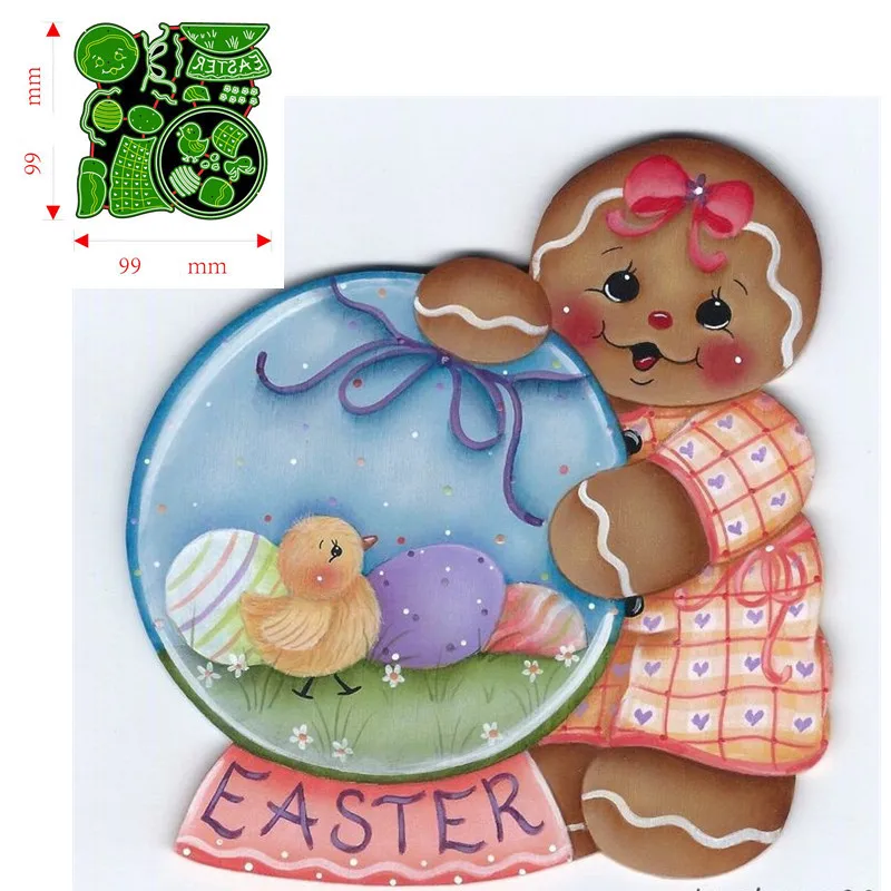 Metal Cutting Dies Gingerbread man happy easter Scrapbooking Paper Cards Decorative Craft Embossing