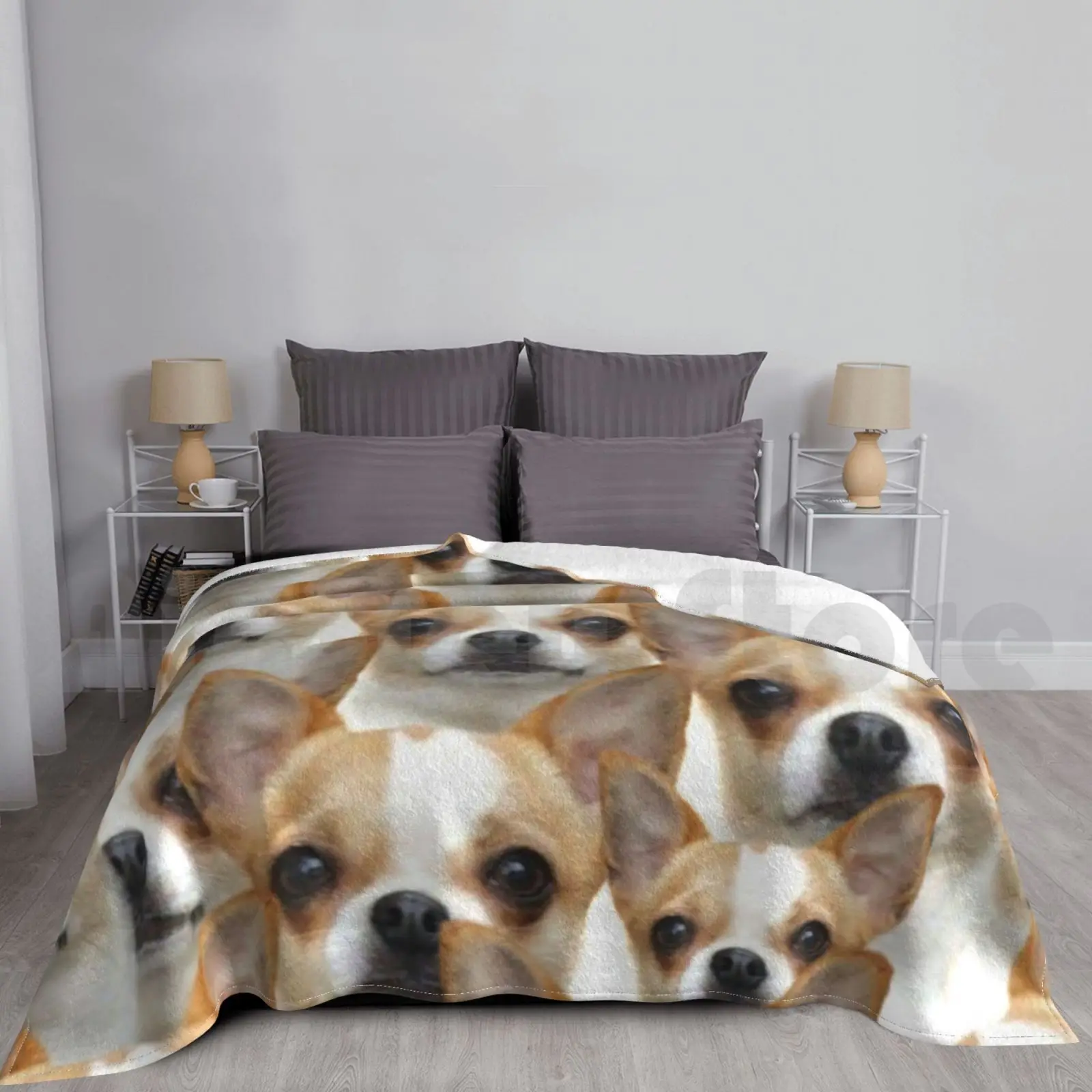 Funny Chihuahua Pup Blanket For Sofa Bed Travel Reusable Funny Cute Puppy Puppies Dogs