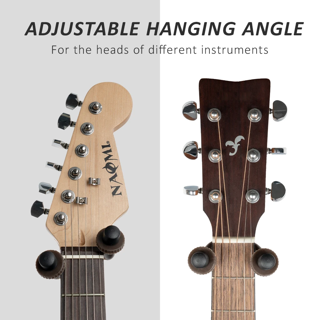 LOMMI Wall Mount Ukulele Guitar Hanger Hook Ukelele Uke Stringed Instrument Holder Keeper Rubber LP Guitar Style Head Hook SET