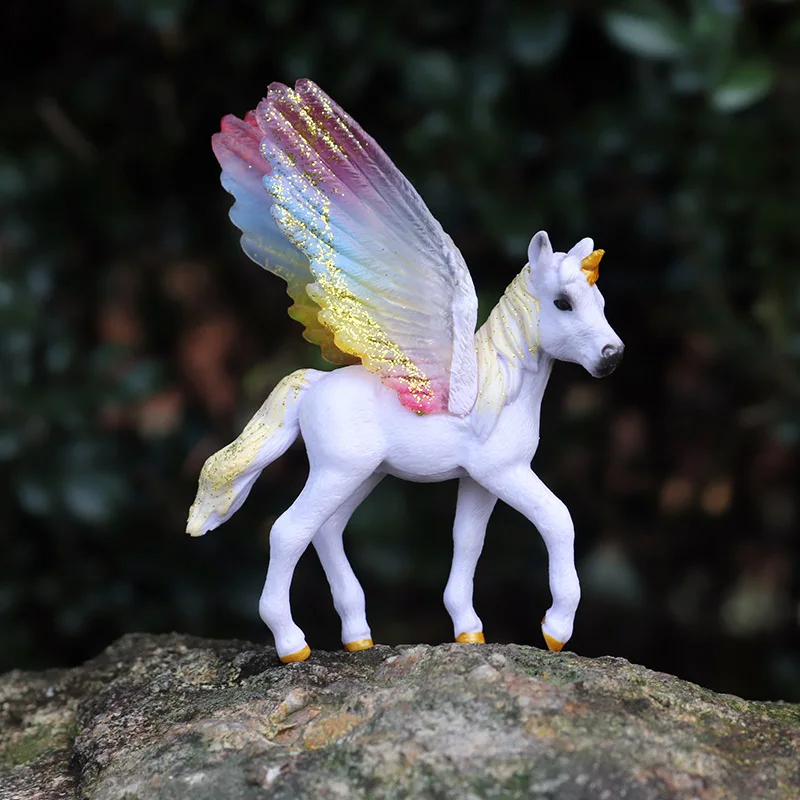Oenux Original Echte Märchen Fliegen Pferd Simulation Tier Mythische Elfen Elf Pegasus Action-figuren Modell PVC Nette Kinder Spielzeug – Detail 19