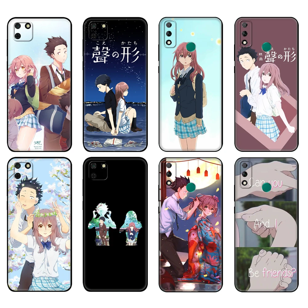 Black tpu Case For Huawei Y9S Y6S Y8S Y5P Y7P Y8P Case For Huawei Y5 lite Prime 2018 Y6 2019 Cover Silent Voice