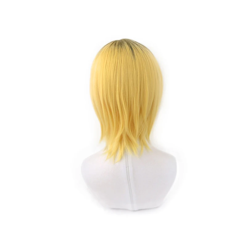 Peluca corta de Anime Nekoma Kenma Kozume, disfraz de Cosplay, pelo sintético resistente al calor, pelucas Haikiyu para hombres + gorro de peluca