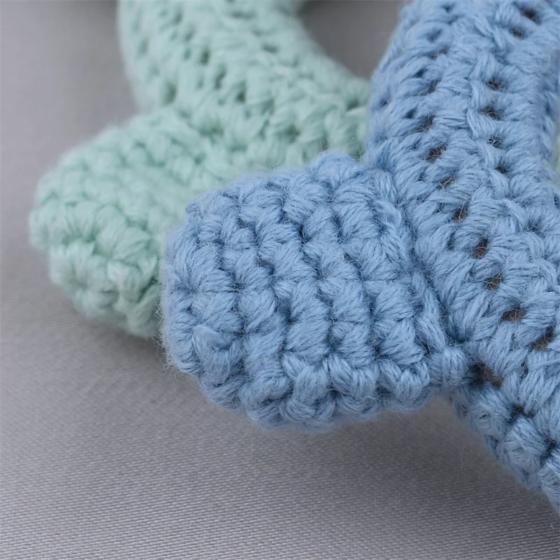 Food Grade drewniane pierścienie nadgarstek niemowlę karmienie koła ukąszenia zabawki DIY Knitting gryzaki dla niemowląt noworodka Fitness rama