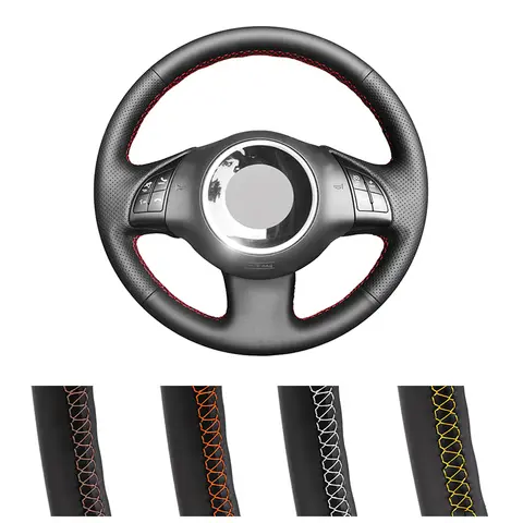 10 best sales fiat 500 leather steering wheel cover - №4