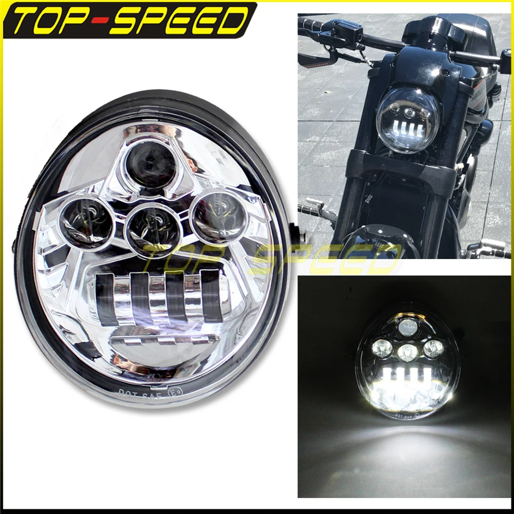 

Motorcycle Chrome 60W High Low Beam LED Headlight Projector Headlamp For Harley Eagle VRSC VRSCA VRSCAW VRSCB VRSCF