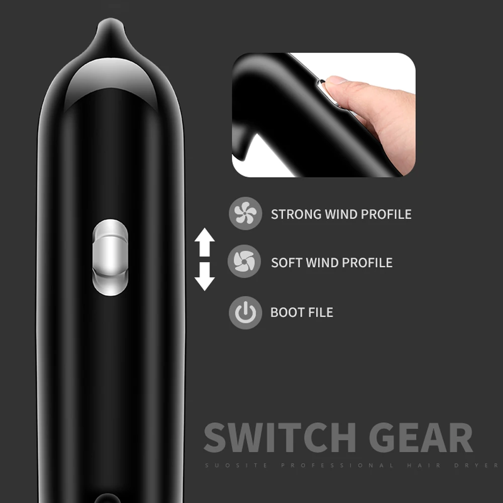 Secador de pelo eléctrico profesional, cepillo de aire frío y caliente, iónico negativo, para salón con difusor, estilo doméstico, nuevo