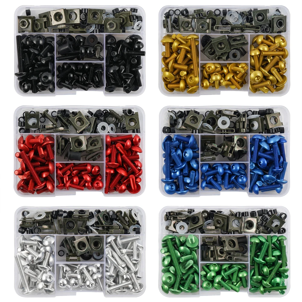 

For Aprilia RSV4 1000R/Tuono/Mille RS50 125 250 Pegaso 650 177PCS Fairing Bolt Kits Bodywork Screws Nut For SUZUKI GSR 600 BMW