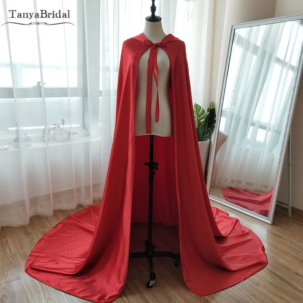 

Красная свадебная накидка с фиксатором, простая модная длинная куртка со шлейфом, женская накидка с запахом, свадебная накидка DJ116