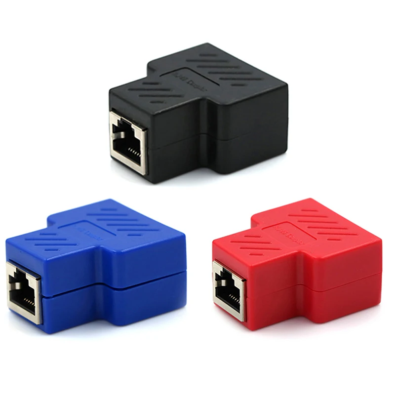 RJ45 Splitter Adapter 1 To 2 Dual LAN Ethernet Socket Network Connections Splitter Adapter For PCB Board Welding Blue Black Red