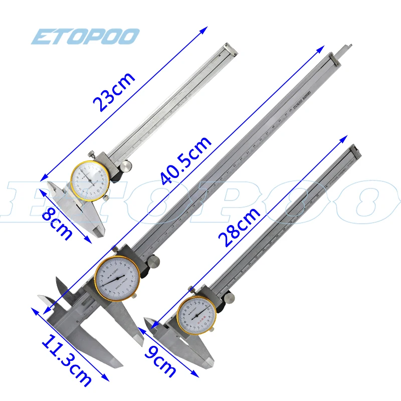 0-150mm 200/300mm suwmiarka metalowa suwmiarka z wskaźnik wybierania ze stali nierdzewnej/ze stali węglowej Gauge narzędzia pomiarowe mikrometr