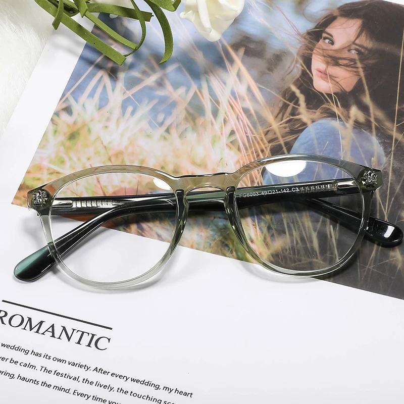 KANSEPT Women Glasses Frame Women Vintage Myopia Optical Transparent Eyeglasses Frame New Arrival Round Frame#FG6003