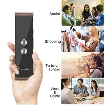 Portable T8 smart voice speech translator two-way real time 30 multi-language translation for learning travel business meet