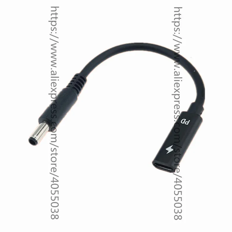 Câble USB 3.1 Type C USB-C femelle vers DC 20V 4.5 3.0mm 4.5x0.6MM pour prise d'alimentation Dell et émulateur PD, déclencheur de Charge pour ordinateur portable