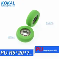 [PUR0520-7]1PCS 625zz 625 low niose sliding window door upper roller wheel coated with PVC TPU soft rubber bearing wheel 5X20X7 4