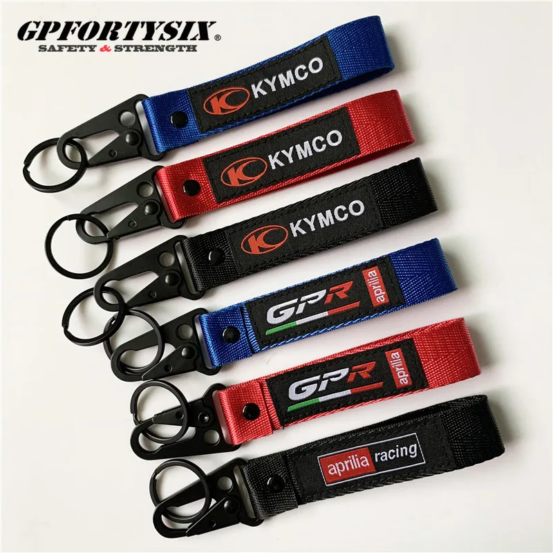 CFMOTO Motorcycle Keychain Nylon Fabric Stitching Lanyard Zinc Alloy Car Keyring Moto GP Keychain Motorcycle Fans Souvenir Gift