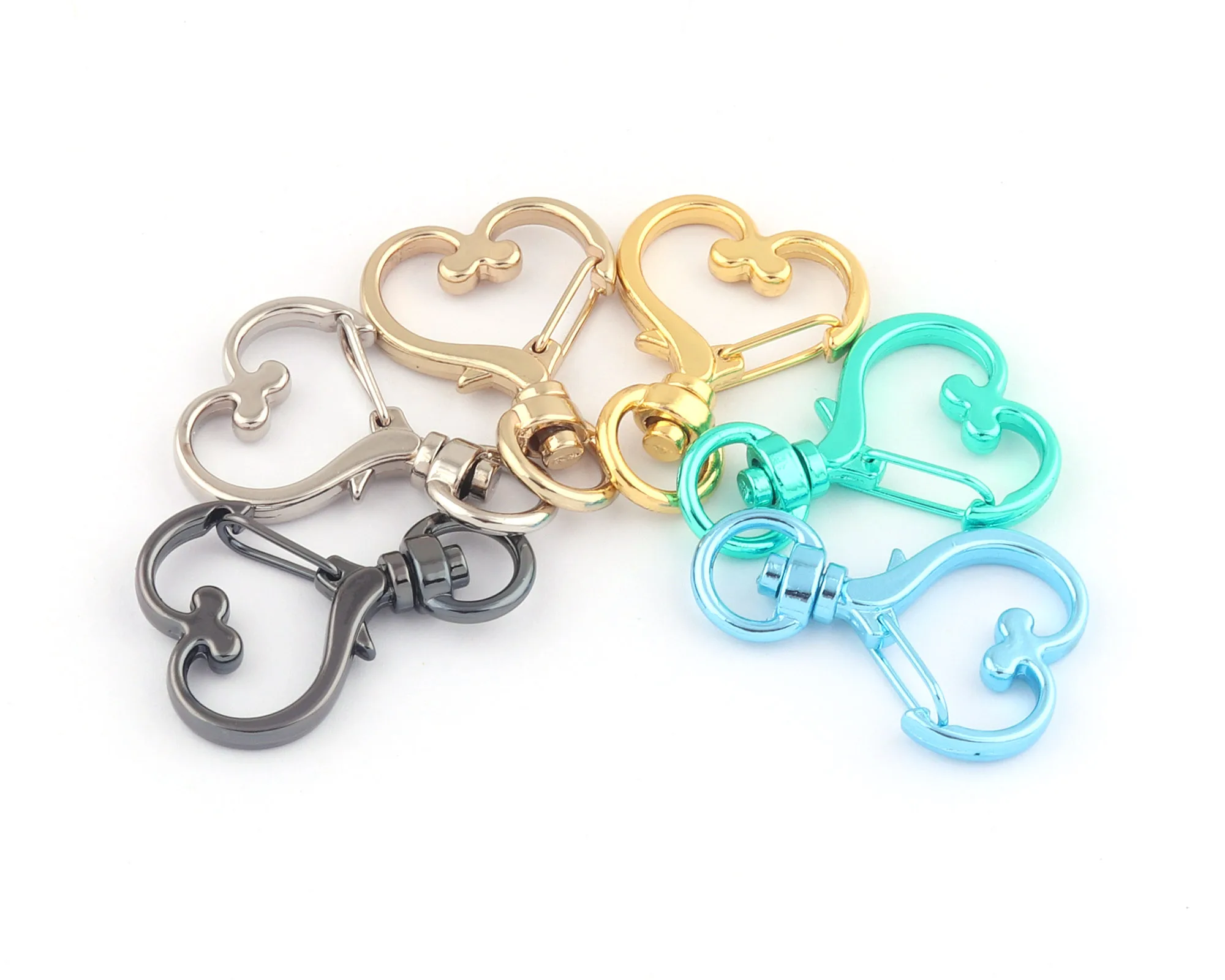 8mm Pink Heart Swivel Clasps Claw Lobster clasps Trigger Clasps Dog Collar Supply Handbag Clasps Metal Trigger Lanyard Hook