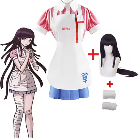 Danganronpa Mikan Tsumiki Cosplay Costume Halloween Carnival Ultimate Nurse Funny Costume Cafe Maid Uniform For Women