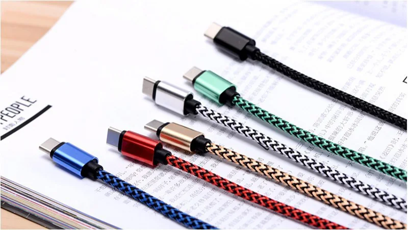 0.25/1/2/3 meter nylon USB Type C cable usb tipo c charging fast charging cables charger data cable for smartphone mobile phone