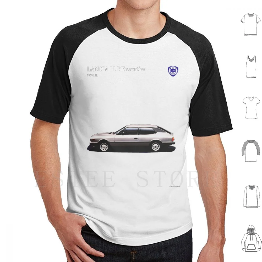 Lancia Beta H.p.e. T Shirt Print Cotton Lancia Beta Hpe Luxury Coupe Sedan Saloon Sports Sportscar Car Cars Classic Classic