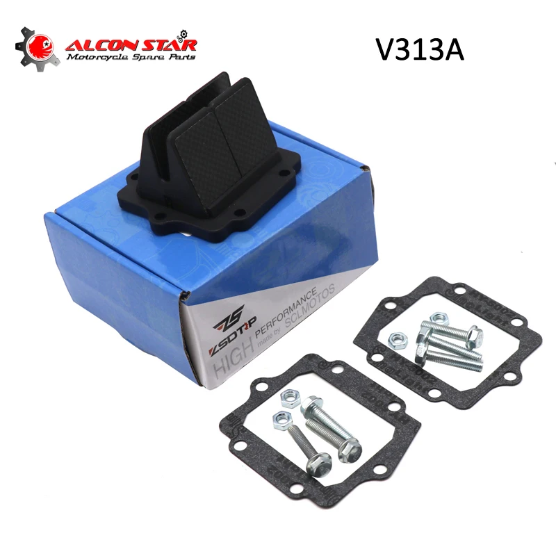 Alconstar-  V313A Carbon Fiber Motorcycle Intake Reed Valve System For Kawasaki KDX200 KDX220 Ninja KRR ZX150 KRZ150 Racing