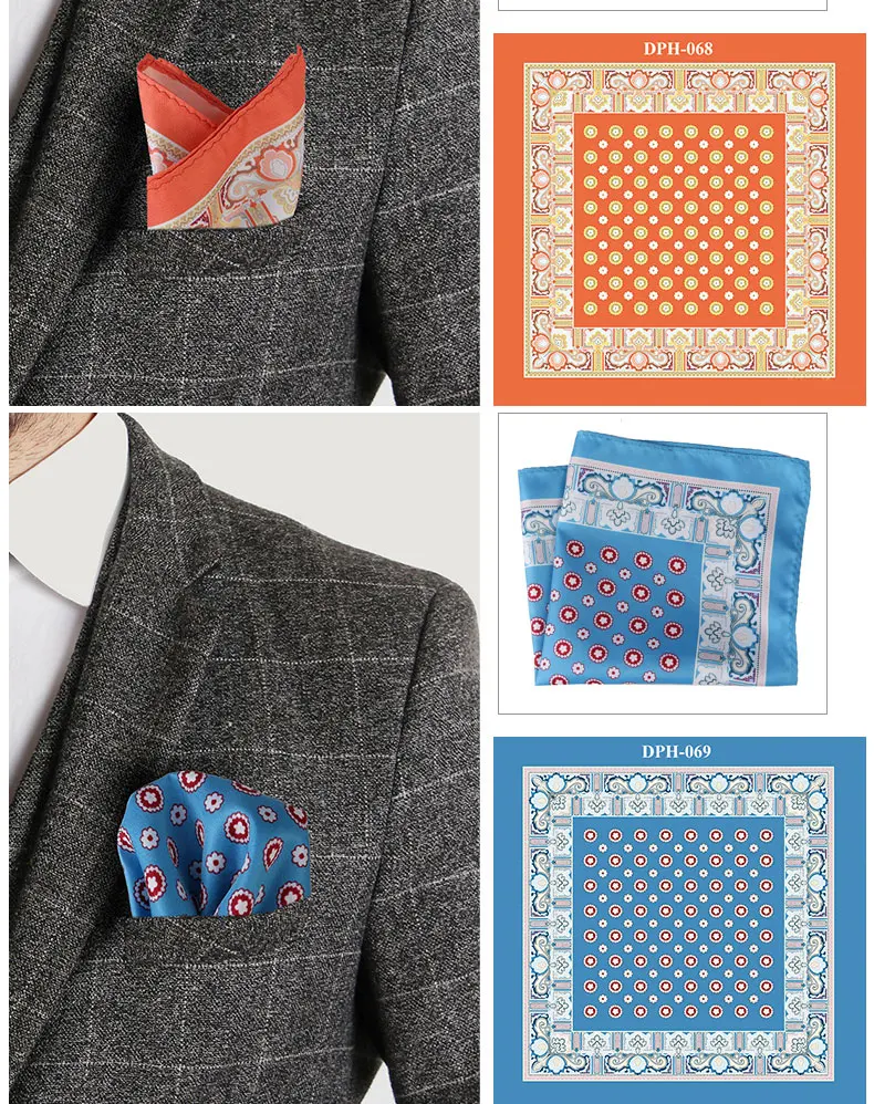 Tailor Smith New Arrival 30x30cm Big Size Handkerchief Men Fashion Chest Towel Paisley Floral Dot Soft Suit Hanky Pocket Squares