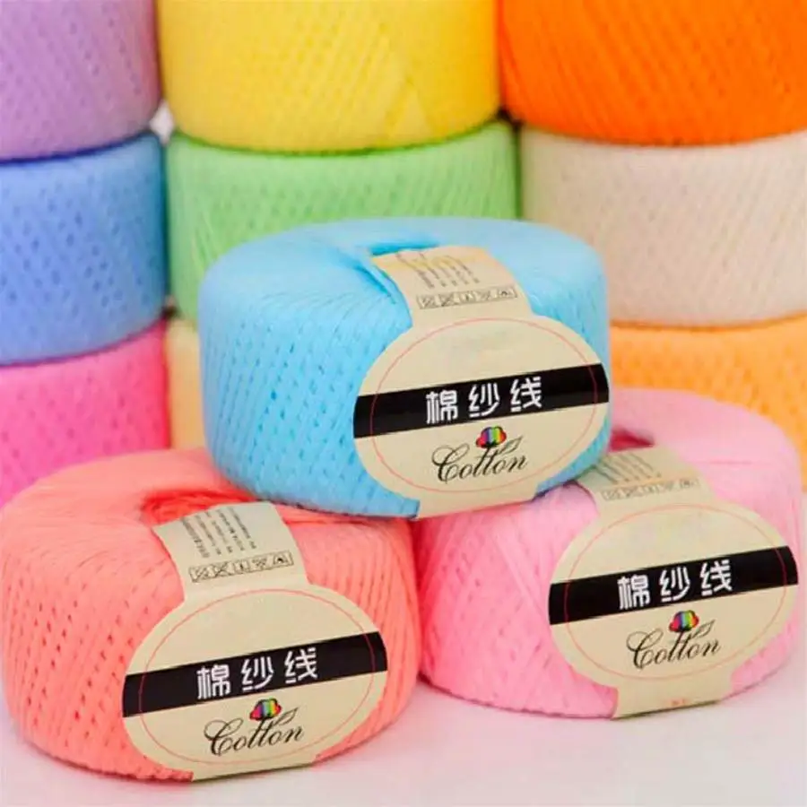 

120g/ball 100% Pure Cotton Yarn For Hand Knitting Baby Cloth DIY Eco-friendly Dyed Soft Warm Thread Suitable for New Born Baby