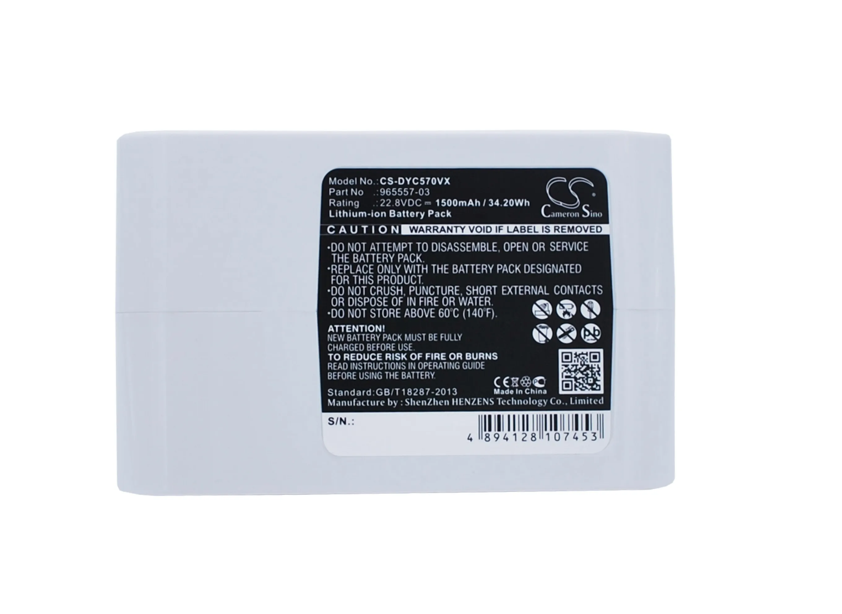 

Replacement Battery for Dyson 4894128107453 DC31 Animal, DC34, DC34 Animal, DC35, DC35 Multi floor, DC56, DC57 22.8V/mA