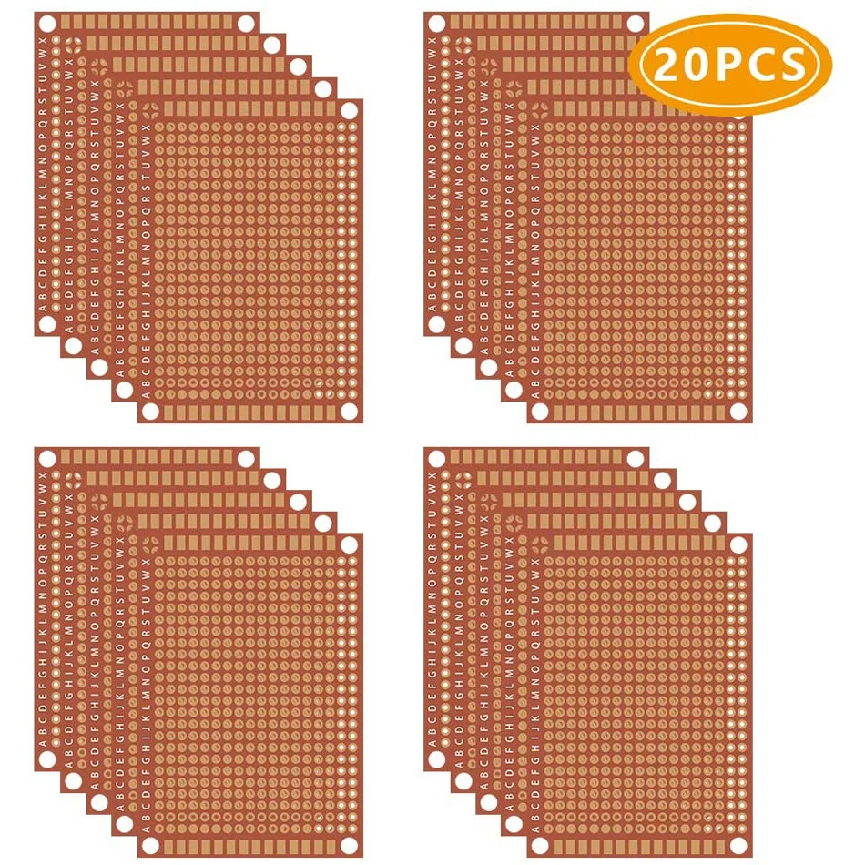 20 Stück Kupfer-Perfboard-Papier-Verbundplatinen für Leiterplatten, 5 cm x 7 cm, universelles Steckbrett, einseitige Leiterplatte