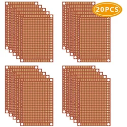 Papel Composto PCB Breadboard, Cobre Perfboard, Single Sided Placa de Circuito Impresso, Universal, 5 cm x 7 cm, 20 Pcs