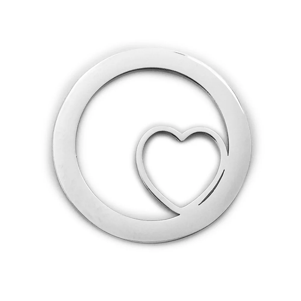 

50pcs Valentine's Day DIY necklace/bracelet mirror stainless steel accessories 30mm Ring + hollow heart 2021 new Pendant