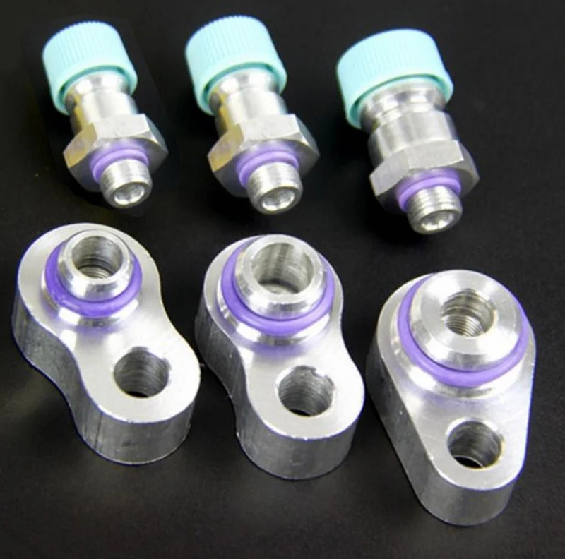 High Quality 3/8'' 1/2'' 5/8'' For A/C Air Conditioning Compressor R12 Leak Test Block Off Fittings Kit