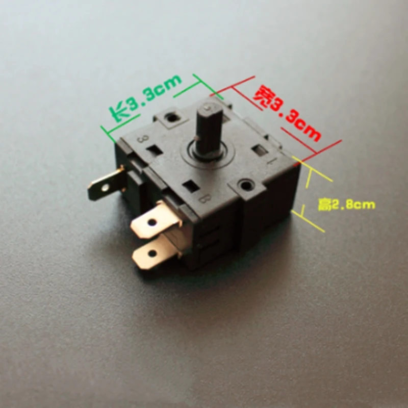 Electric heating shift switch (3 interfaces), rotary switch, temperature control switch, 3 feet, 16A