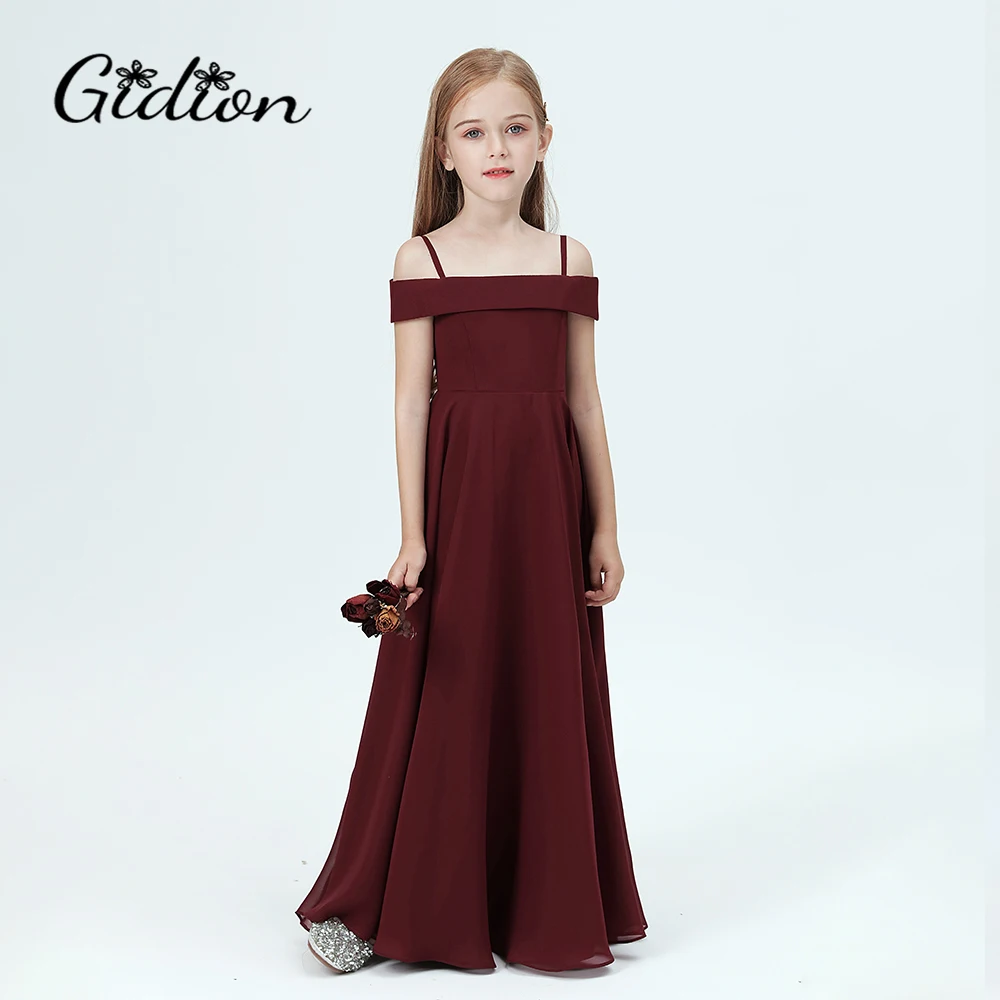 Spaghetti Straps Junior Bridesmaid Dress For Children Brithday Evening Party Wedding Prom Ceremony Banquet Pangeant Event Ball